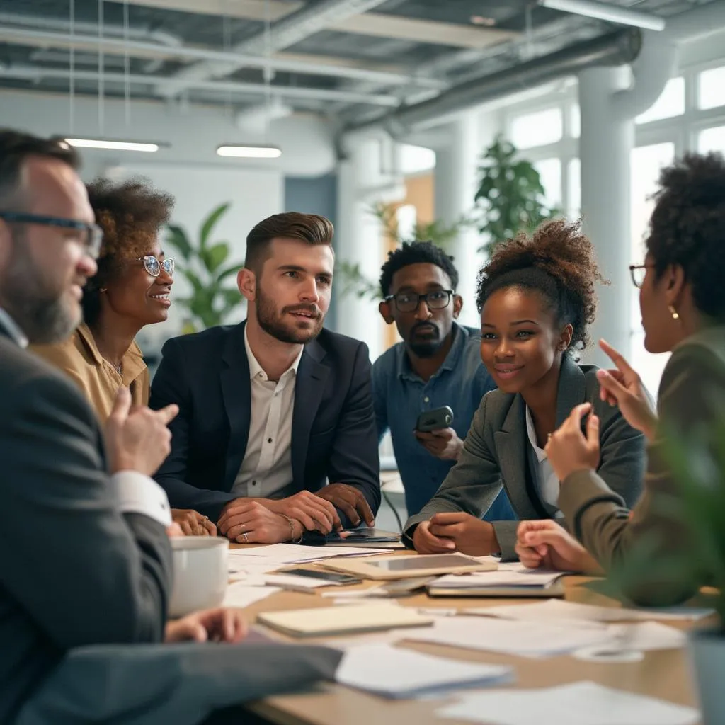 Notre équipe de consultants en pleine discussion stratégique